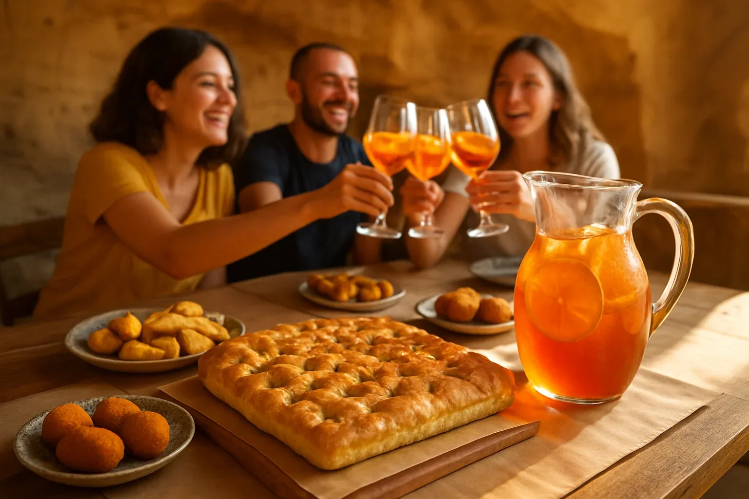 Gerra de sangria d'Aperol i copes per al tardeo a Grande Focaccia, Sant Quirze del Vallès